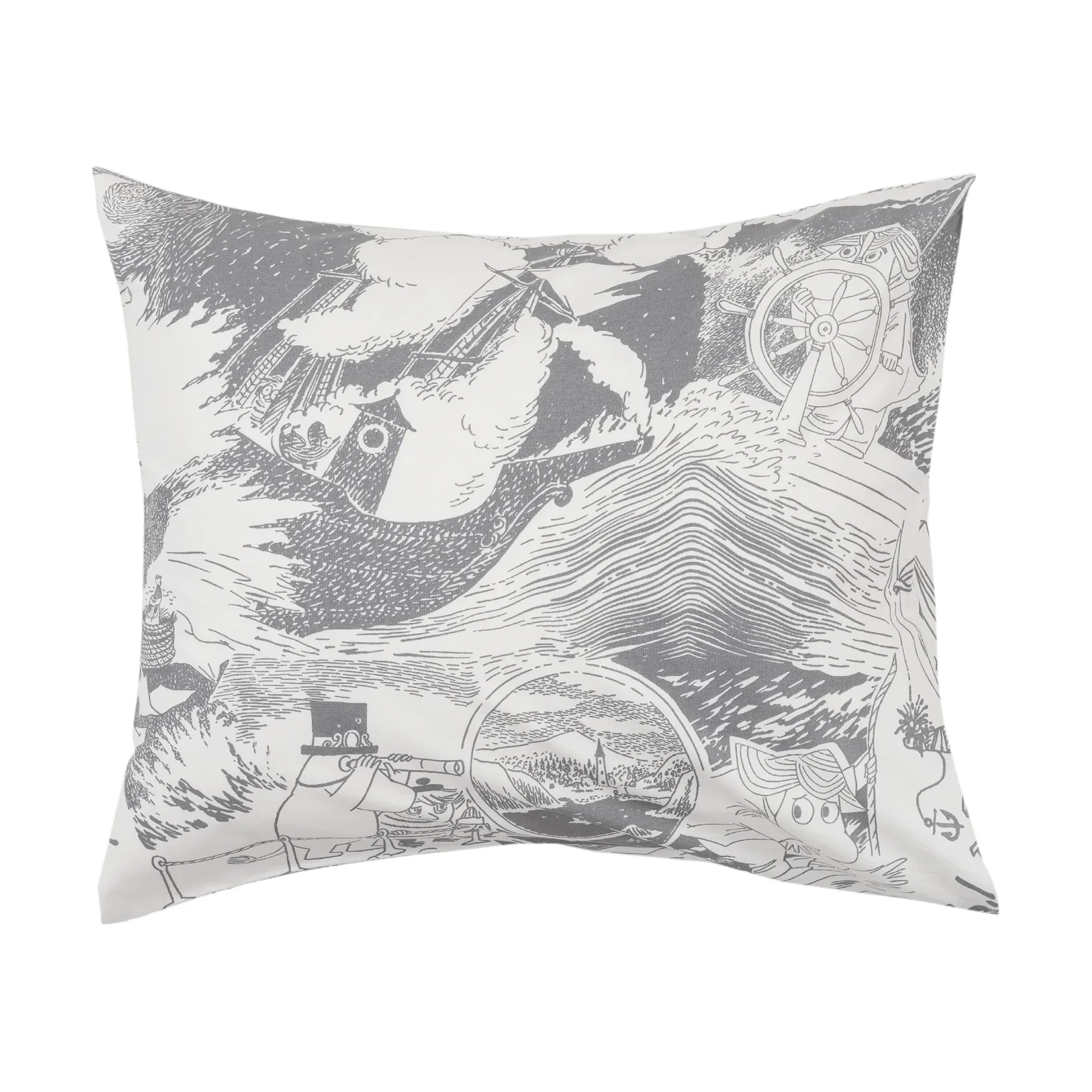 Moomin dekbedovertrekset 150x210 cm, Segling, grijs Moomin Arabia