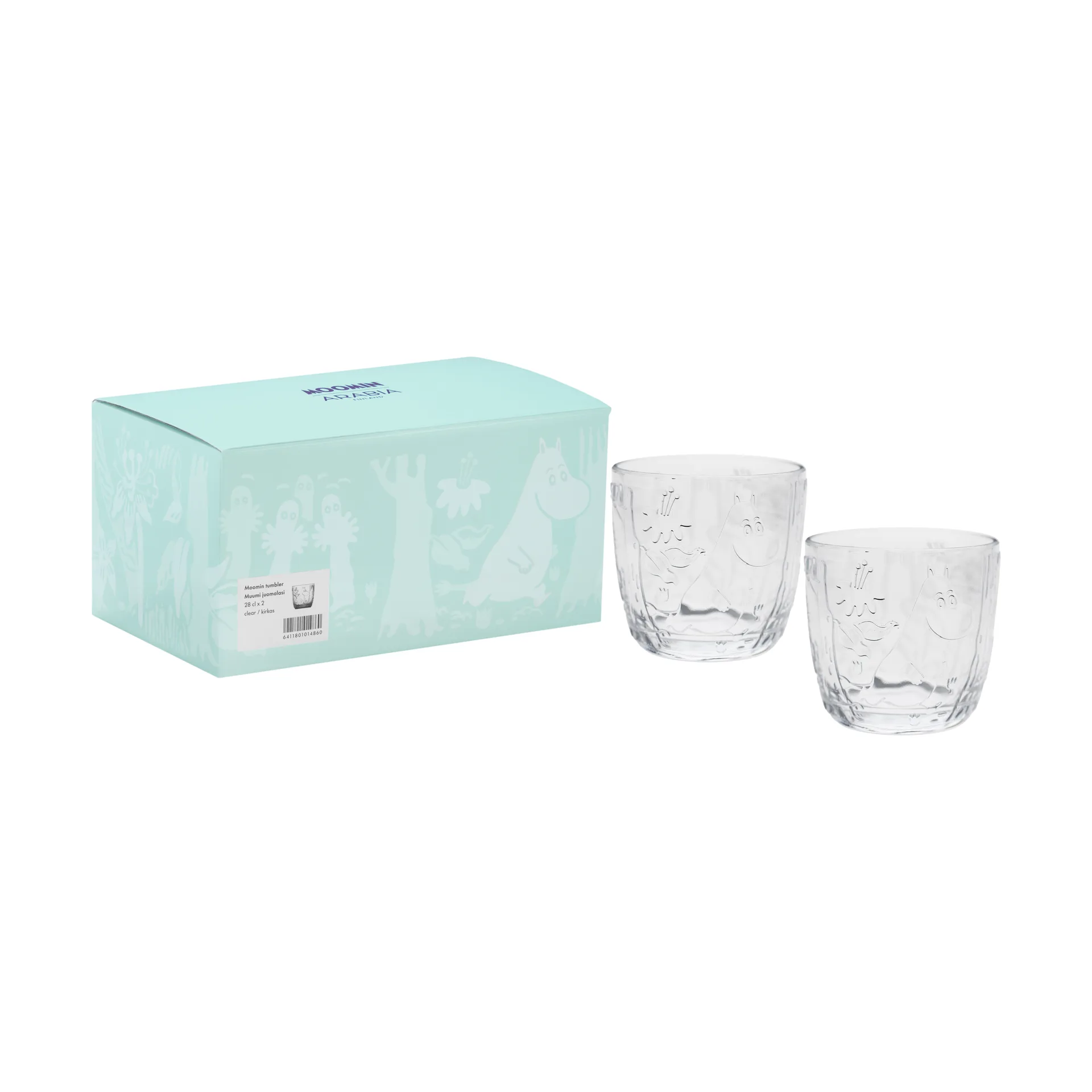 Moomin glas 28 cl 2-pack, Transparant Moomin Arabia
