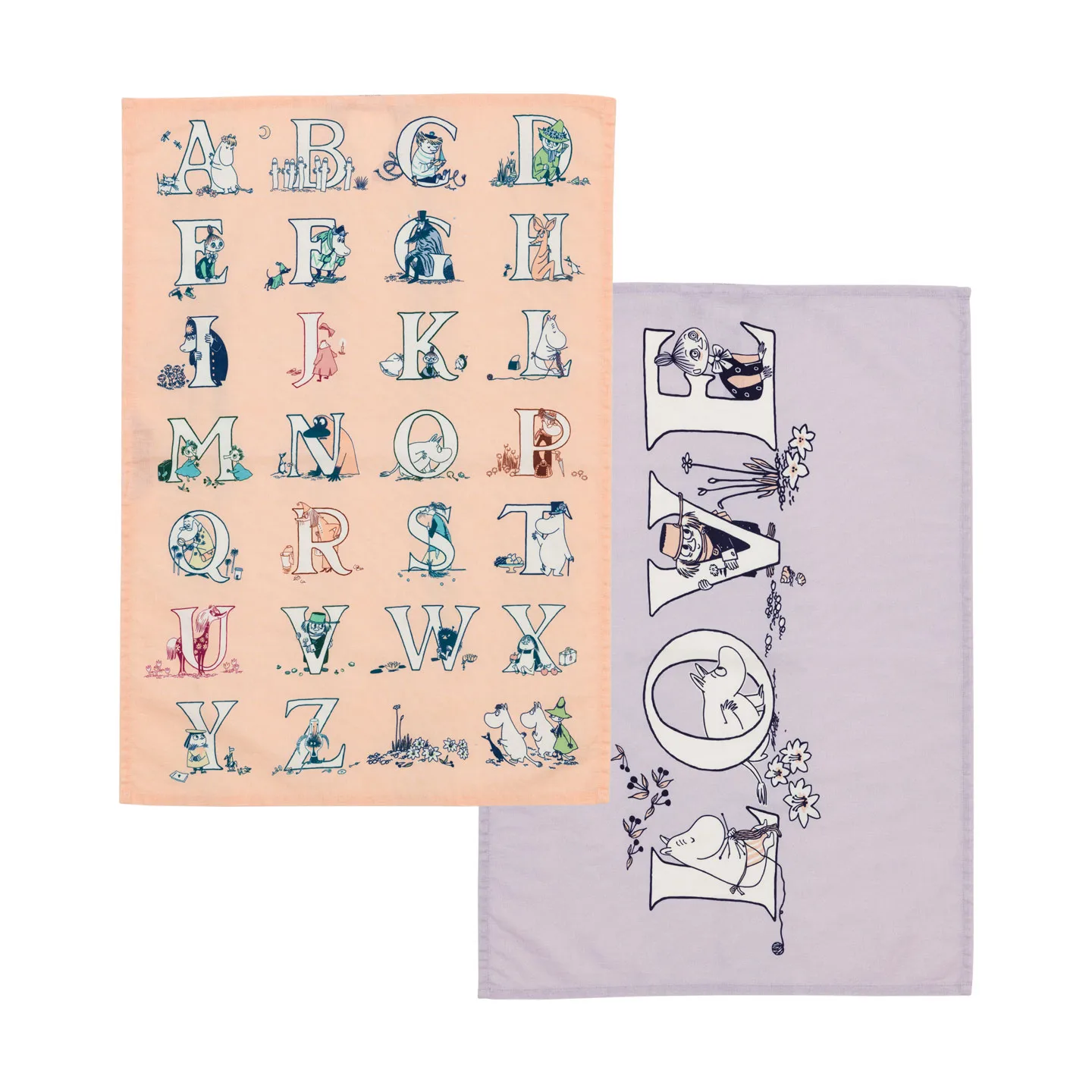 Moomin keukendoek 50x70 cm 2-delig, Alfabet Moomin Arabia