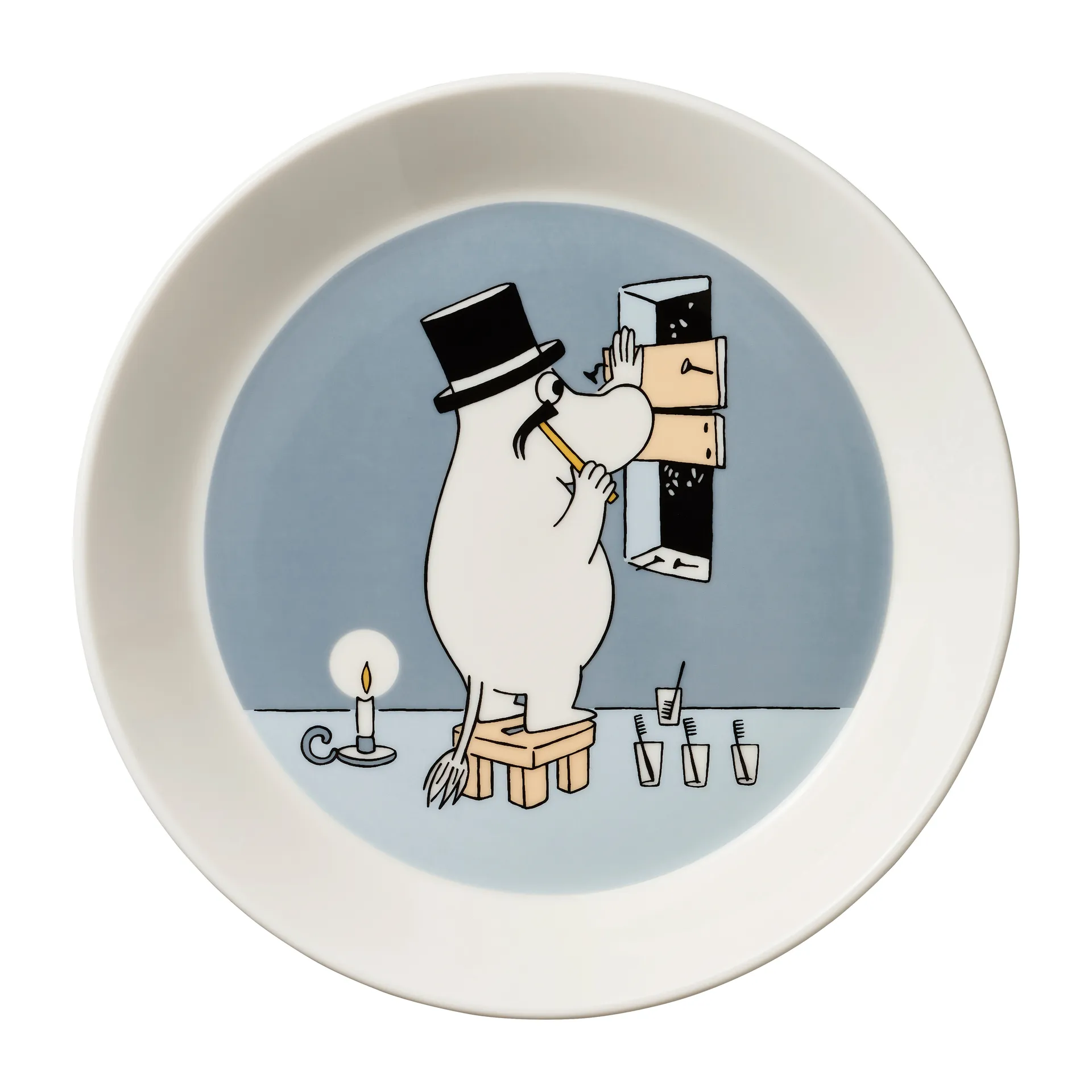 Moominpappa Moomin bord Ø19 cm, Grijs Moomin Arabia