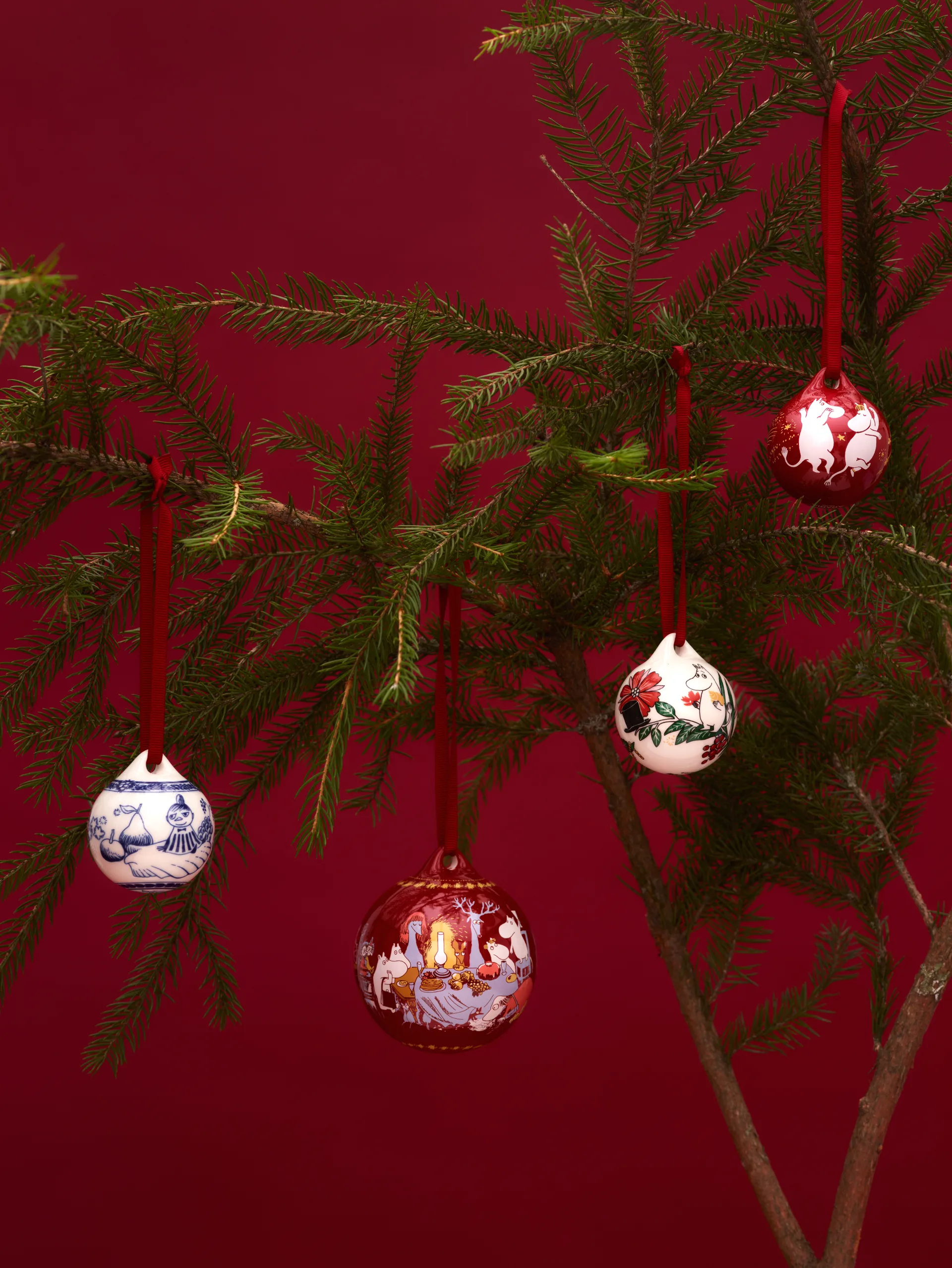 Mumin jaarbal Ø8 cm, 2025, Feestelijke momenten Moomin Arabia