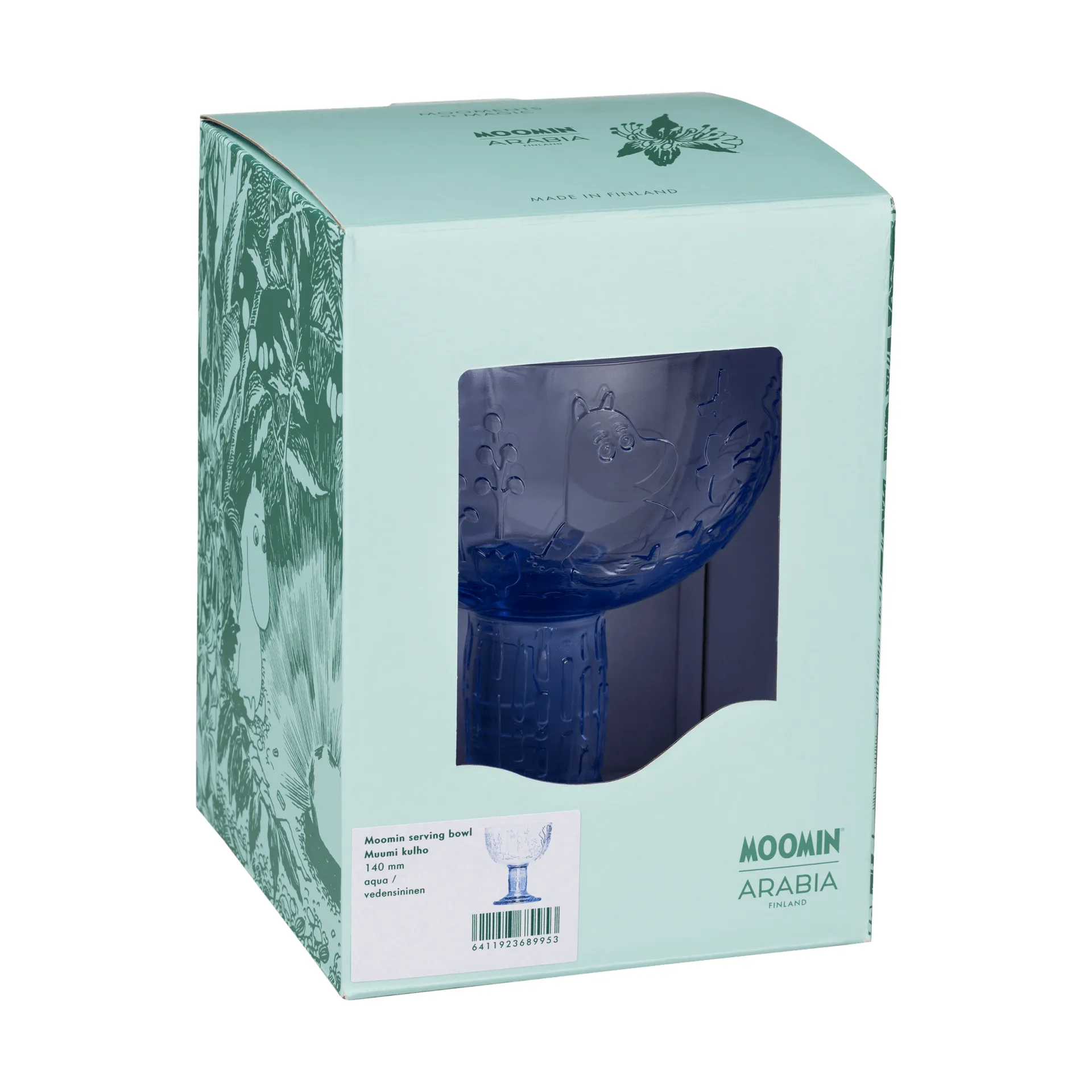 Mystikens skog Moomin kom, Aqua, Ø14 cm Moomin Arabia