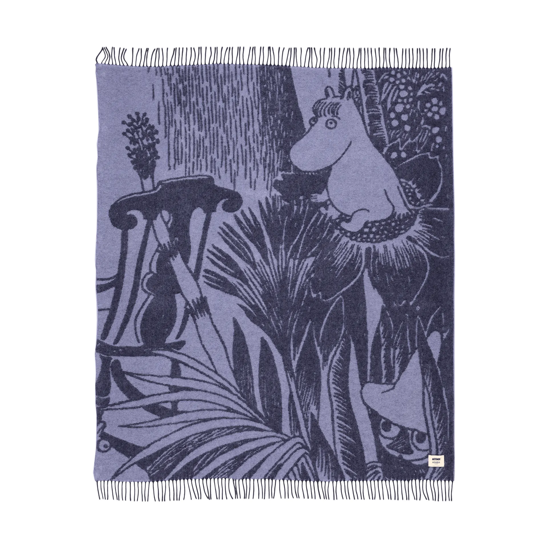 Mystikens skog Moomin wollen plaid, Blauw, 130x170 cm Moomin Arabia
