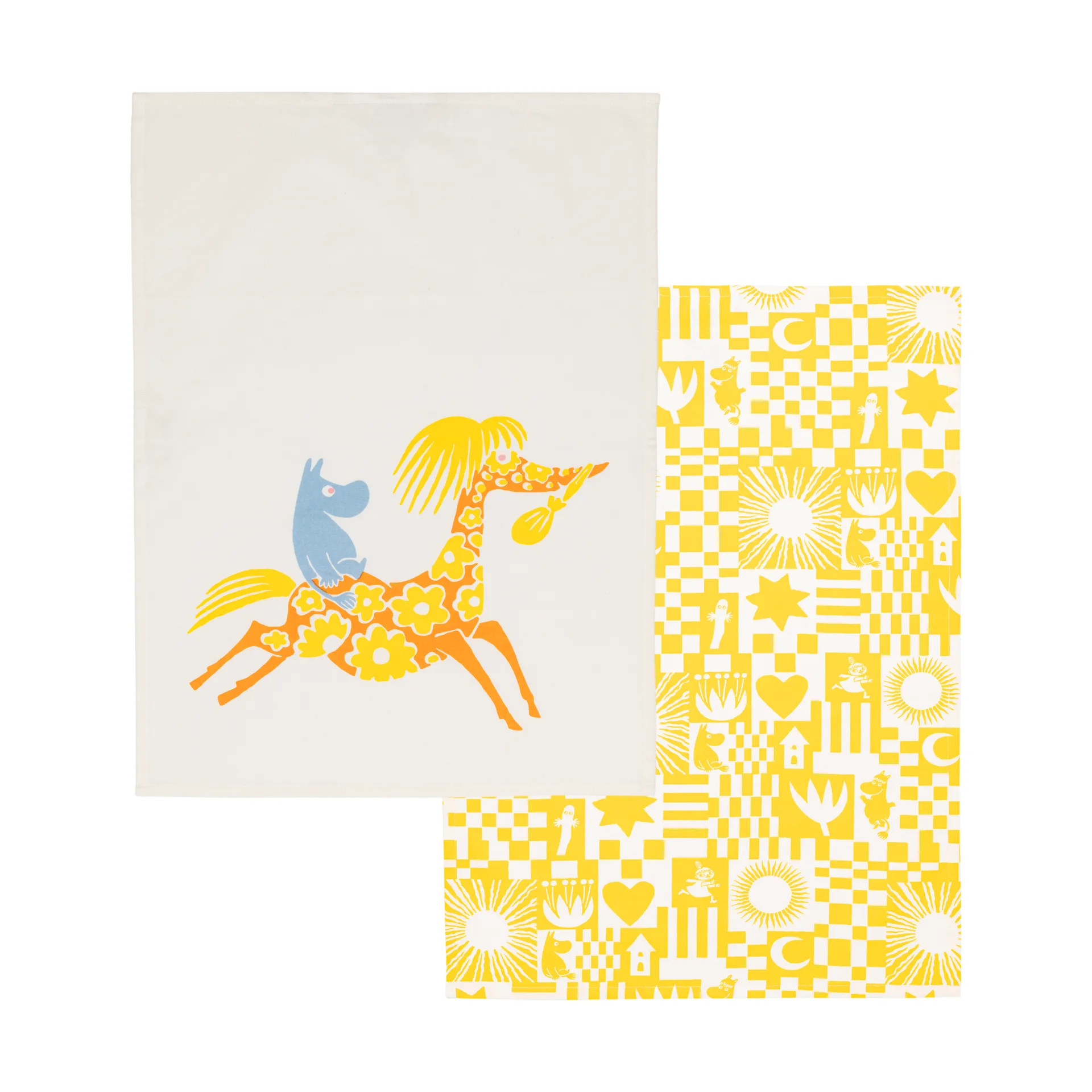 Party Moomin theedoek 50x70 cm 2-delig, Geel Moomin Arabia