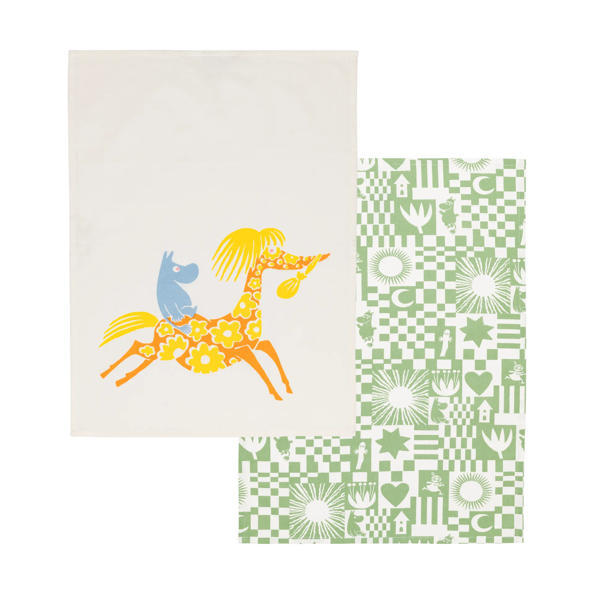 Party Moomin theedoek 50x70 cm 2-delig, Groen Moomin Arabia