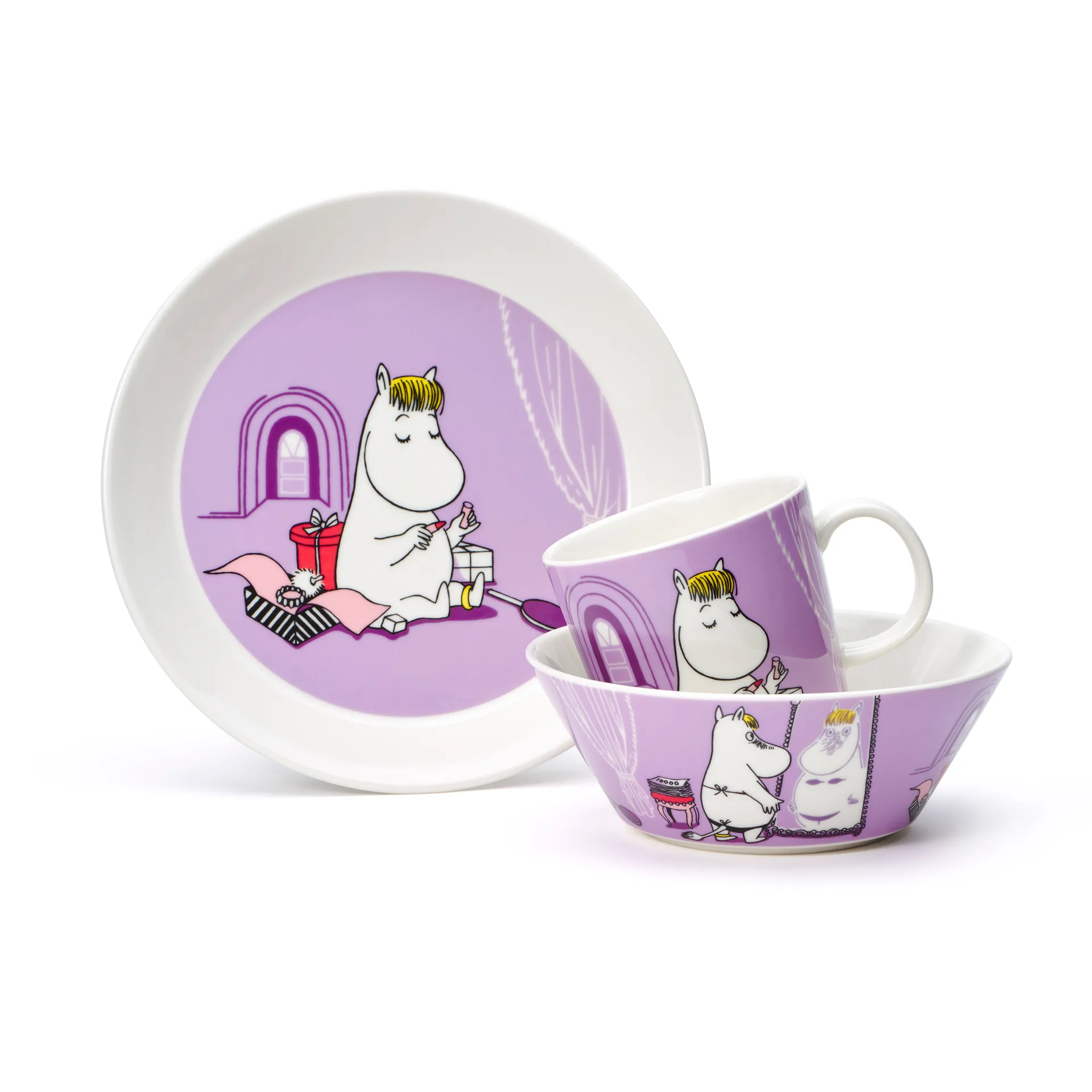 Snork Maiden Moomin schaal paars, Paars Moomin Arabia