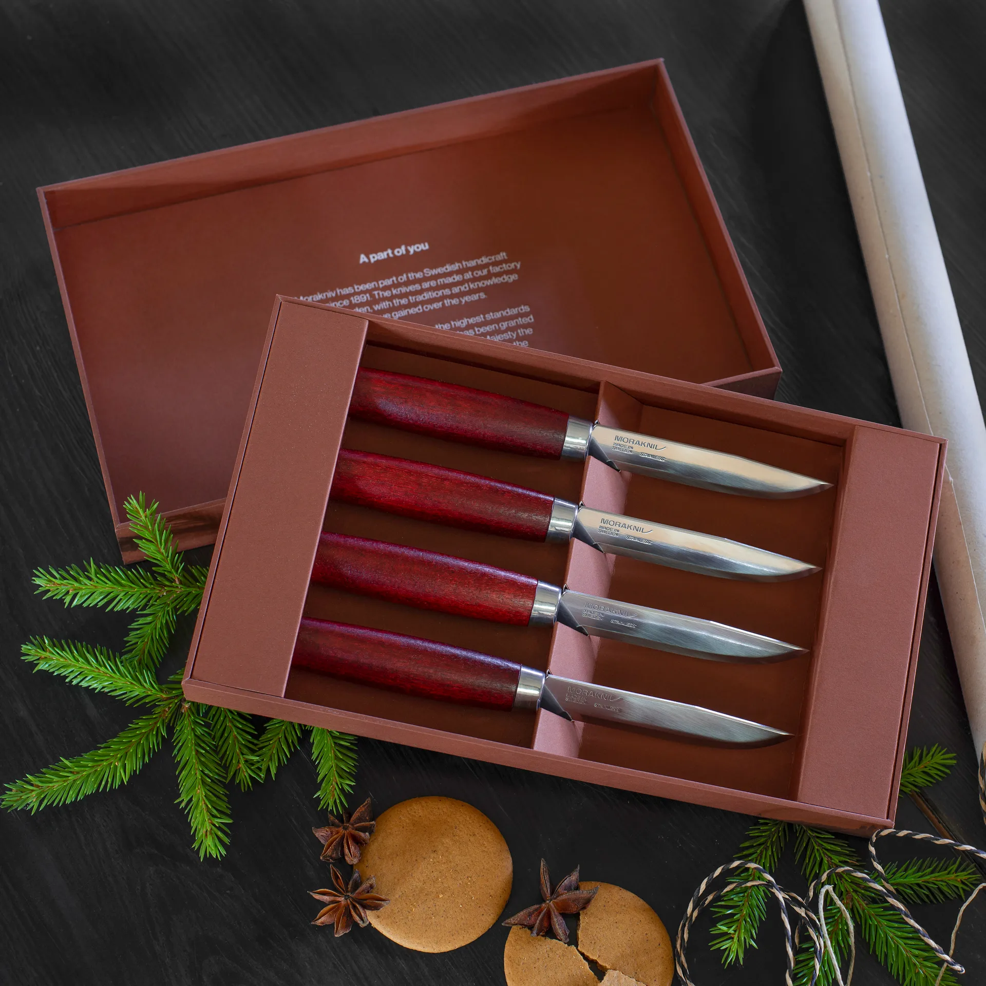 Morakniv Classic Steak Knife 4-pack, Rood Morakniv