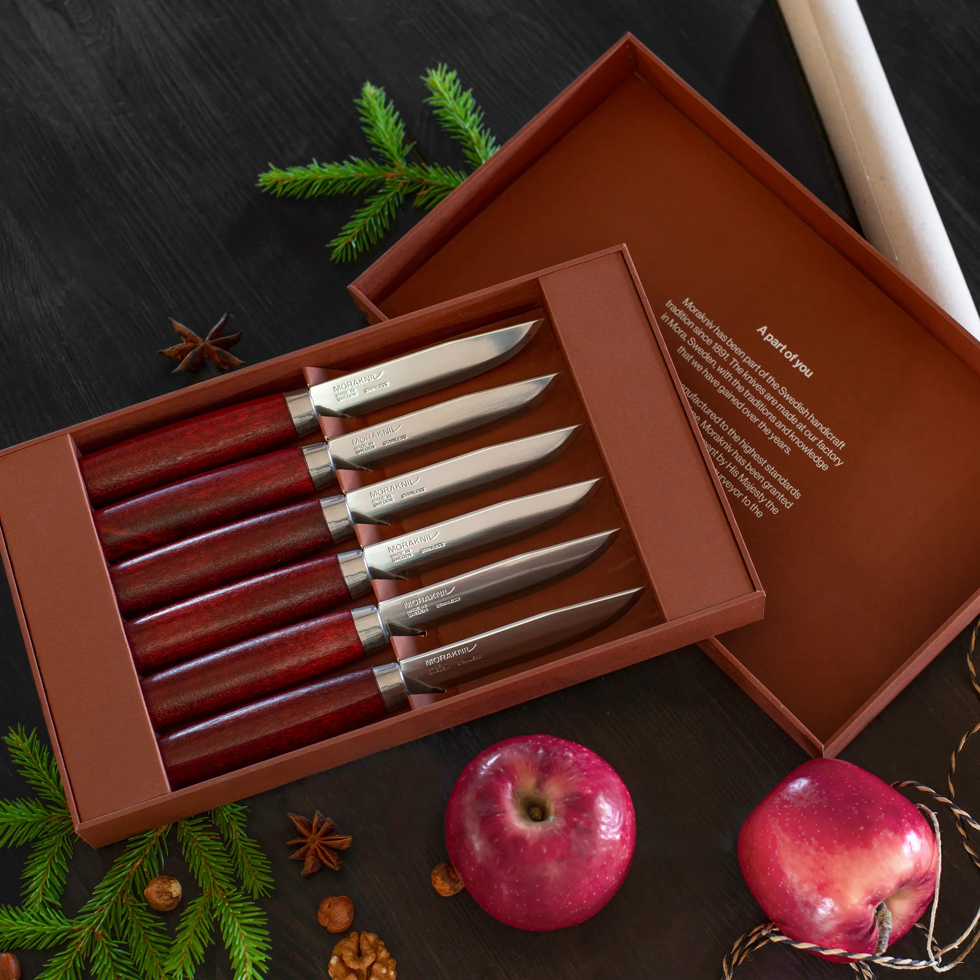 Morakniv Classic Steak Knife 6-pack, Rood Morakniv