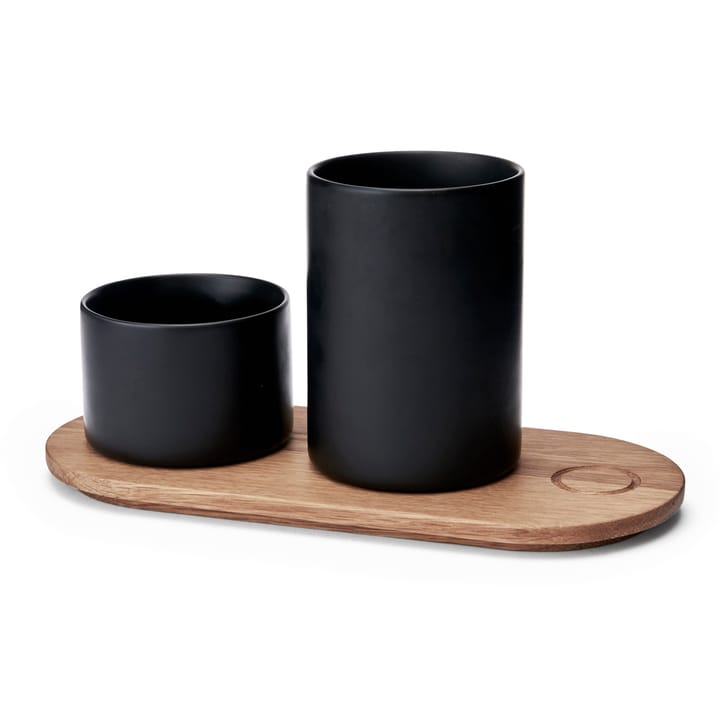 Morsø Kit houten plankje met 2 potten - Zwart - Morsø