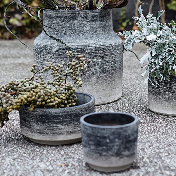 Kanji bloempot Ø 15 cm, Grijs MUUBS