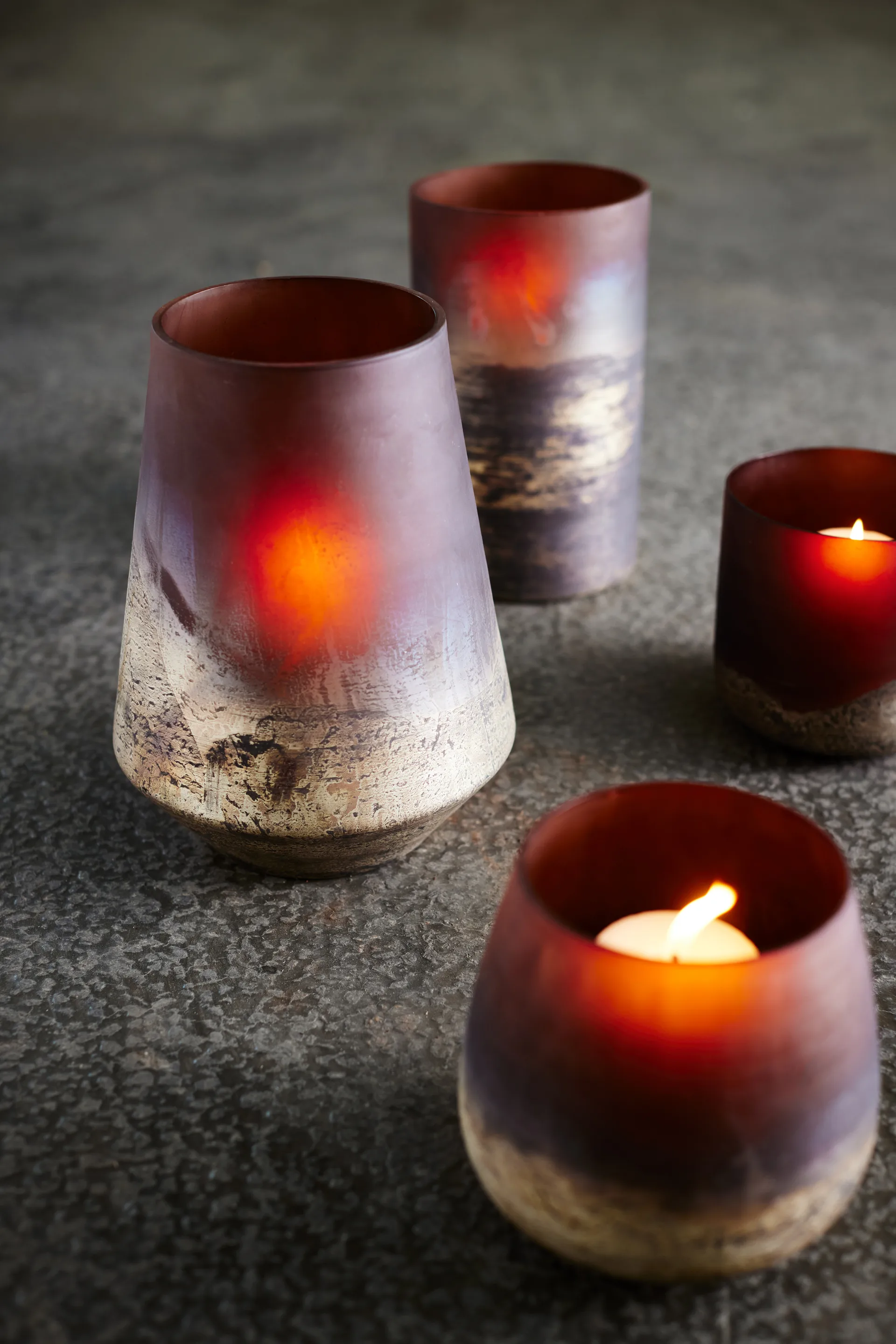 Lana vaas Ø14x14 cm, Brown-gold MUUBS