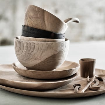 Muubs teak bord 18 cm - Natuur - MUUBS