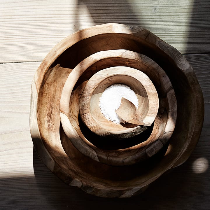 Muubs teak saladeschaal 30 cm, Natuur MUUBS