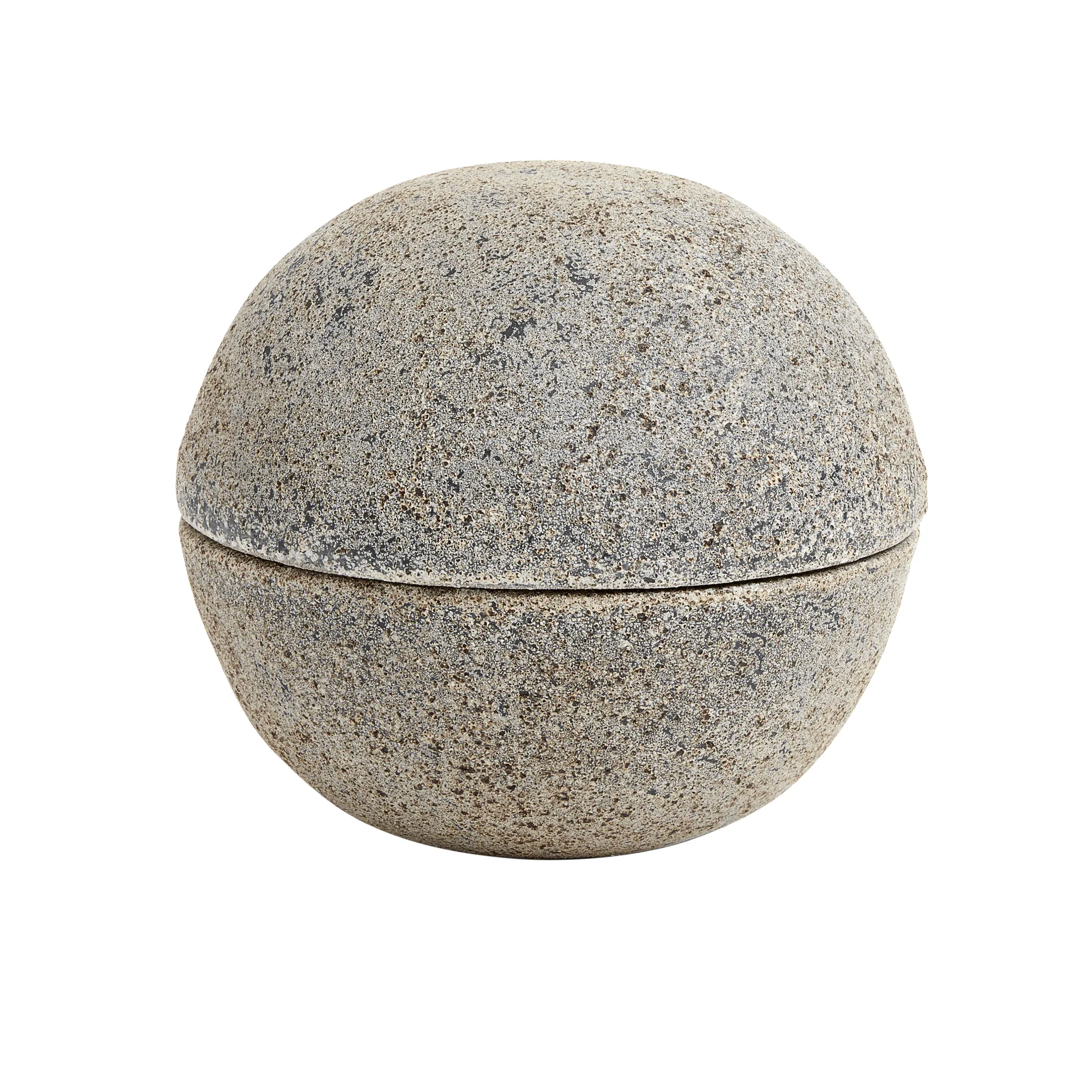 Stain bonbonnière doos Ø15 cm, Grijs-bruin MUUBS