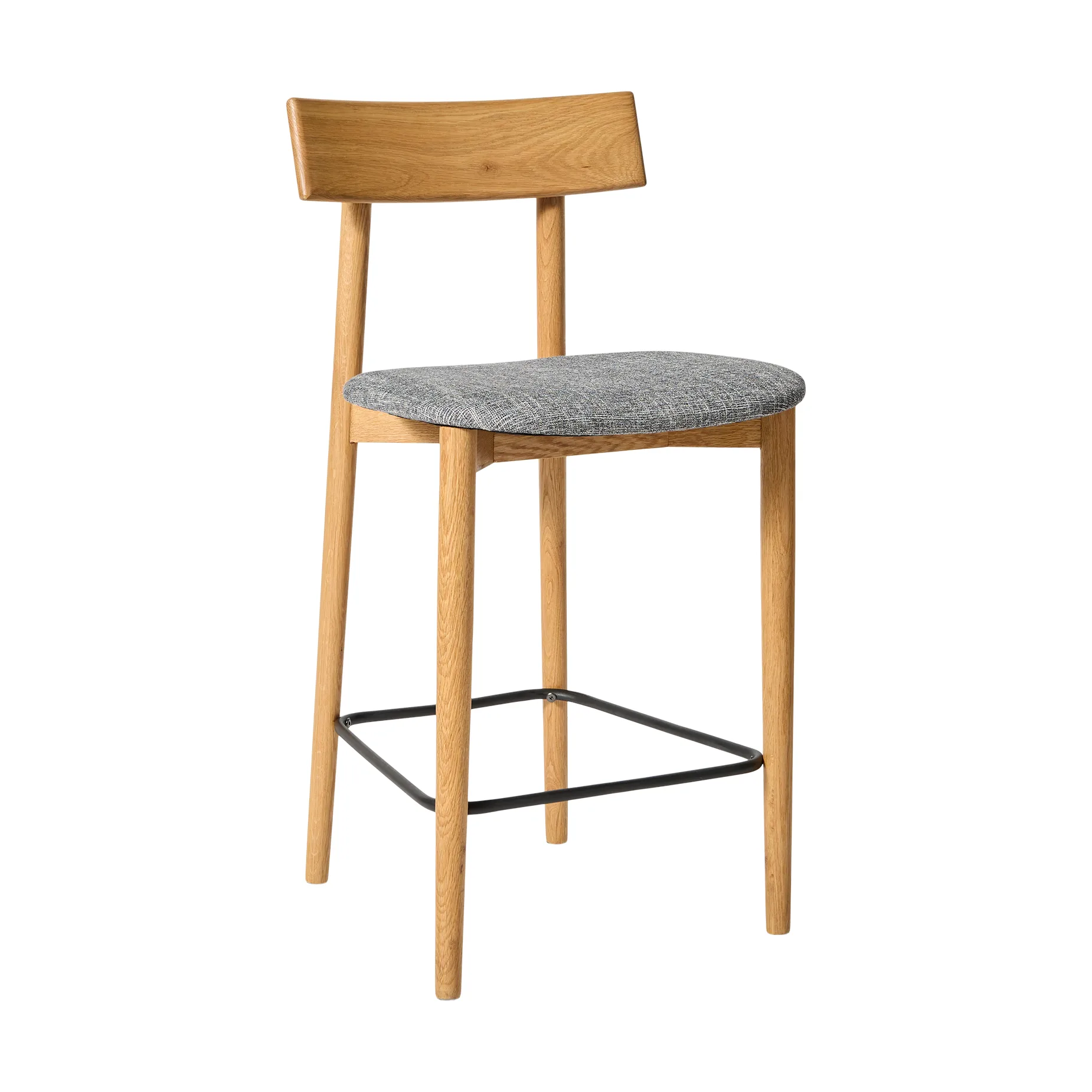 Tetra barkruk, Betonkleurige stof-natuurgeolied eiken MUUBS