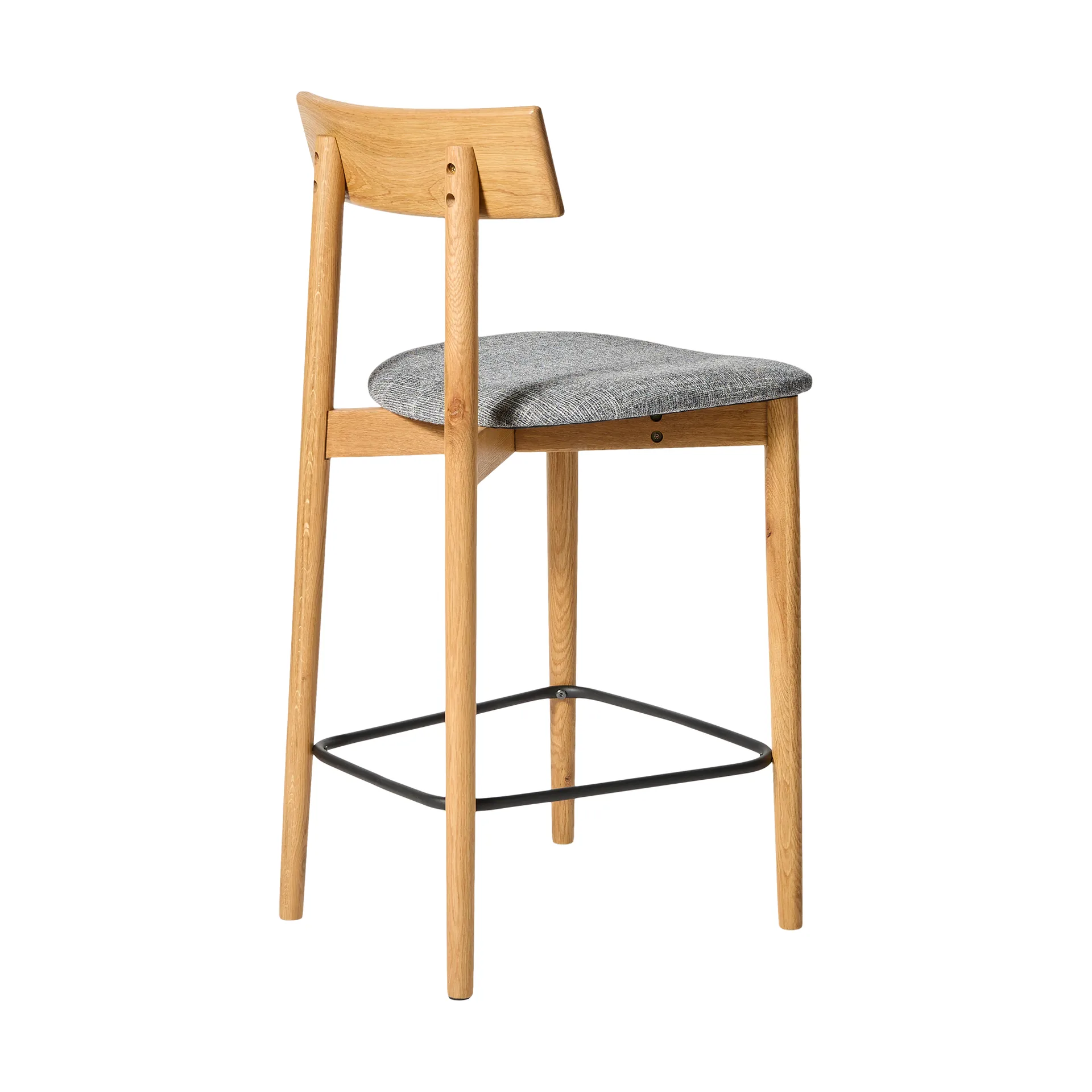 Tetra barkruk, Betonkleurige stof-natuurgeolied eiken MUUBS