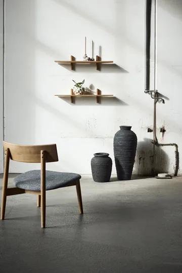 Tetra lounge chair - Betonkleurige stof-natuurgeolied eiken - MUUBS