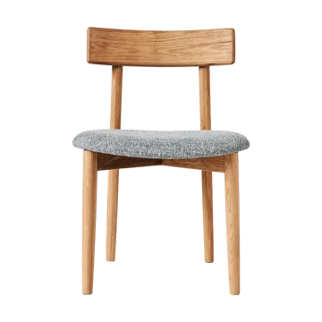 Tetra stoel met beklede zitting - Betonkleurige stof-natuurlijk geolied eiken - MUUBS