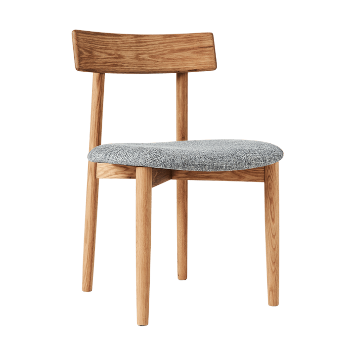Tetra stoel met beklede zitting - Betonkleurige stof-natuurlijk geolied eiken - MUUBS