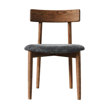 Tetra stoel met beklede zitting - Granietkleurige stof-eik met donkere kleur - MUUBS