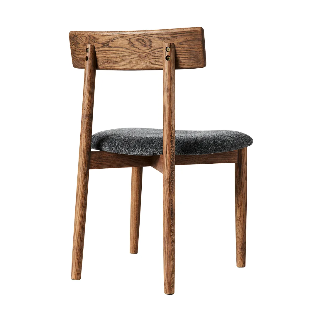Tetra stoel met beklede zitting, Granietkleurige stof-eik met donkere kleur MUUBS