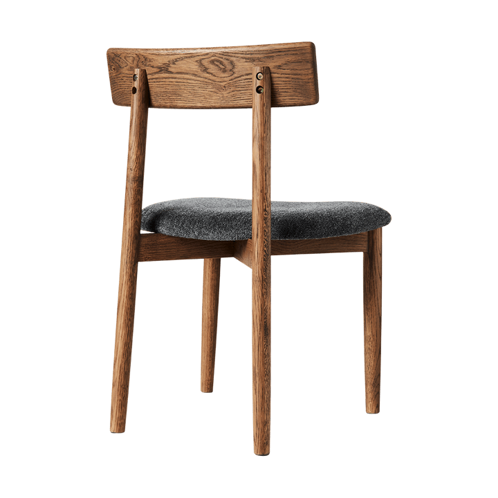 Tetra stoel met beklede zitting - Granietkleurige stof-eik met donkere kleur - MUUBS