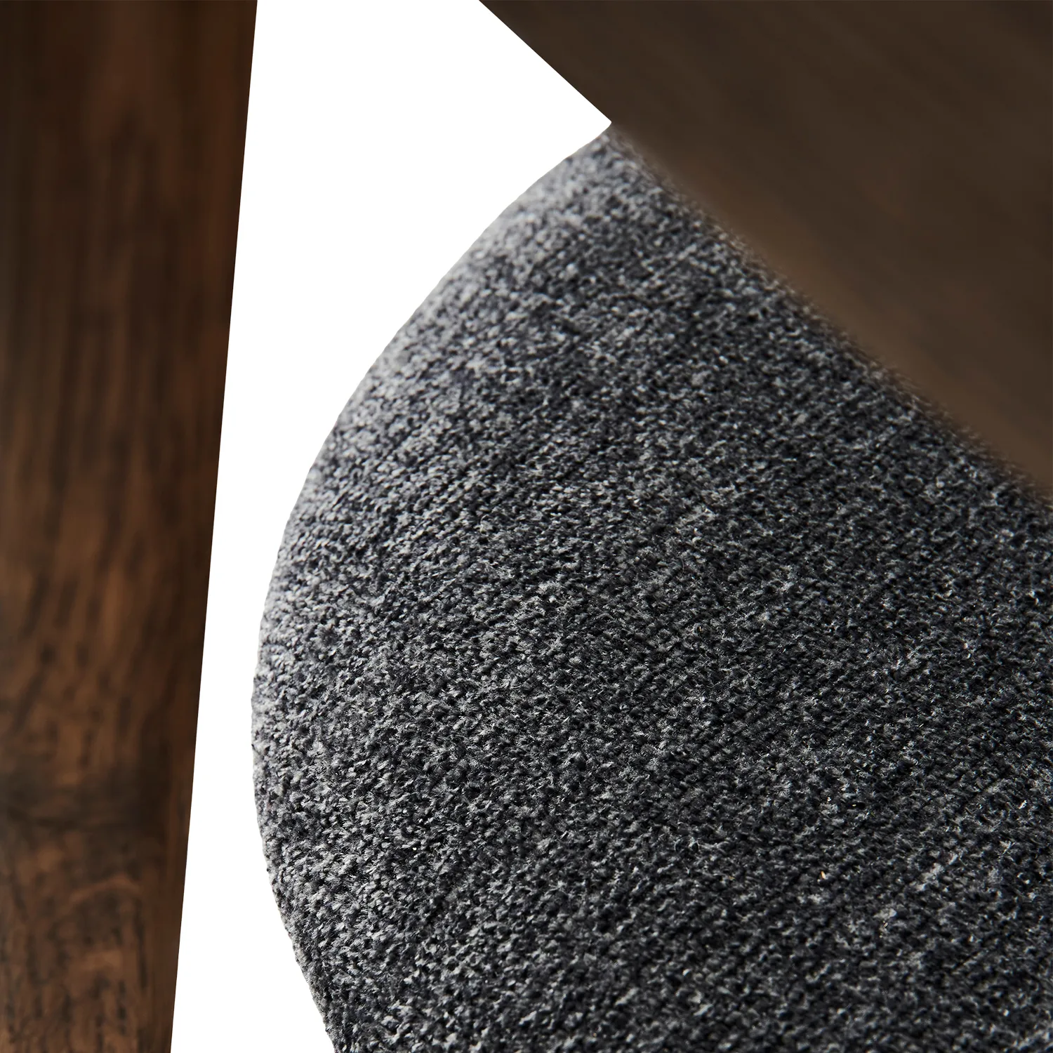 Tetra stoel met beklede zitting, Granietkleurige stof-eik met donkere kleur MUUBS