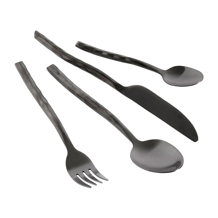 MUUBS Uta bestekset 16-delig Matt black | Scandinavisch Interieur | Besteksets | Zwart
