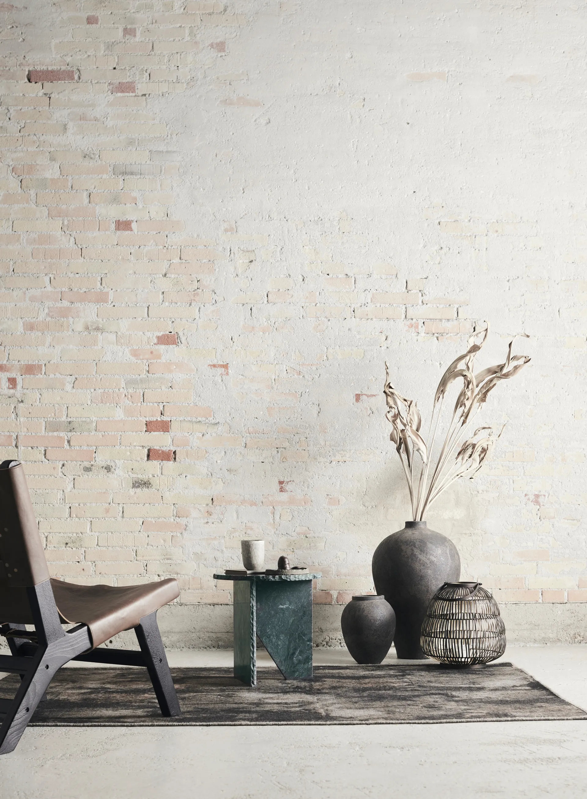 Verde bijzettafeltje Ø40 cm, Groen marmer MUUBS