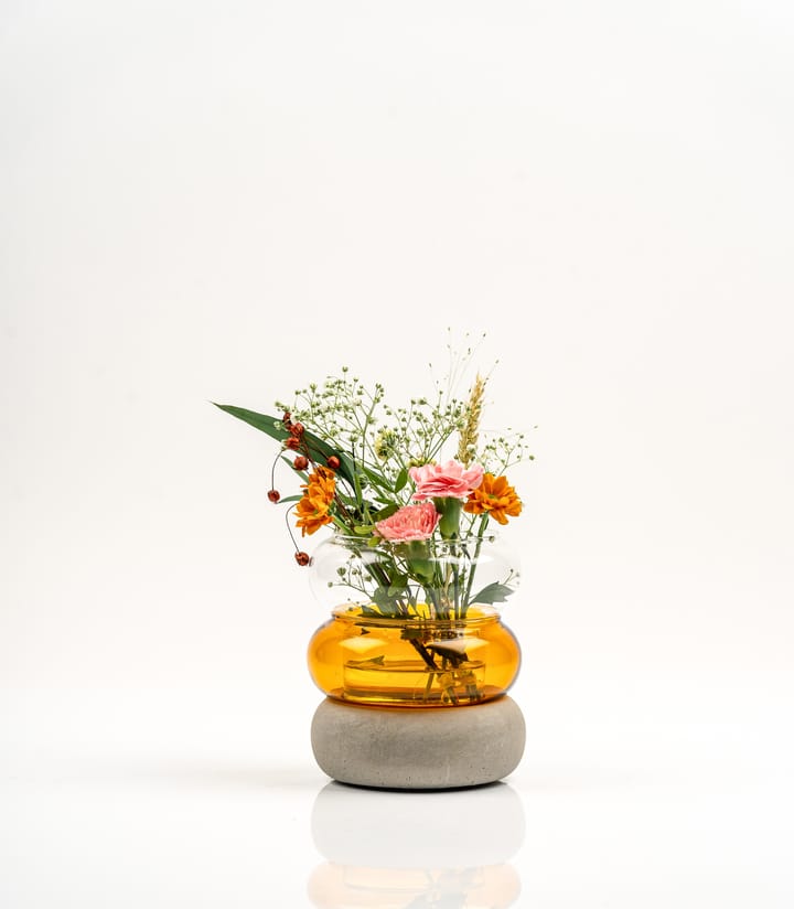 Bagel vaas/waxinelichtjeshouder 12 cm, Amber Muurla