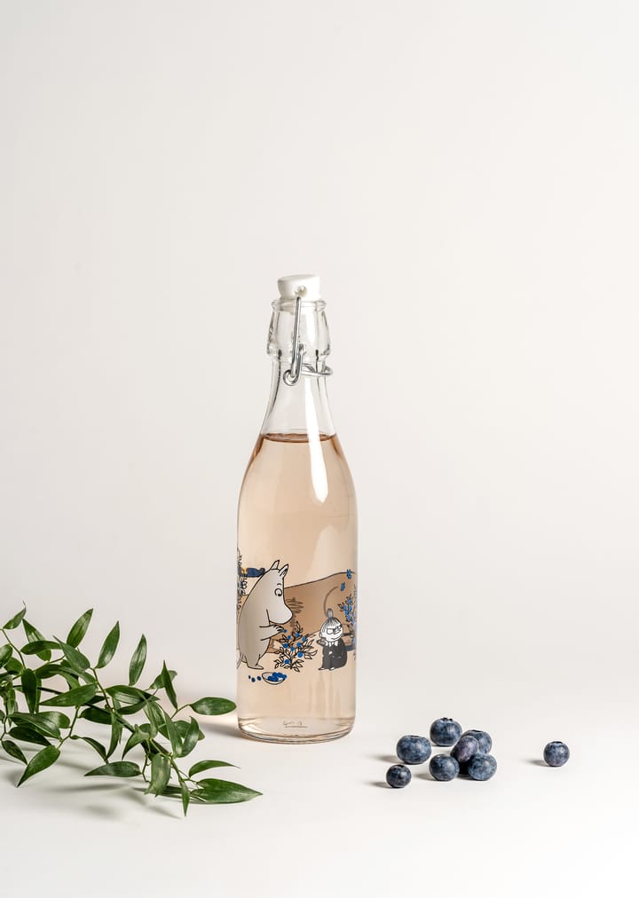 Blueberries glazen fles 0,5 L, Transparant Muurla