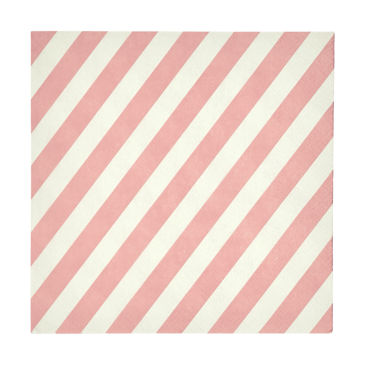 Check & Stripes papieren servet 25x25 cm 20-pack - Beige - Muurla