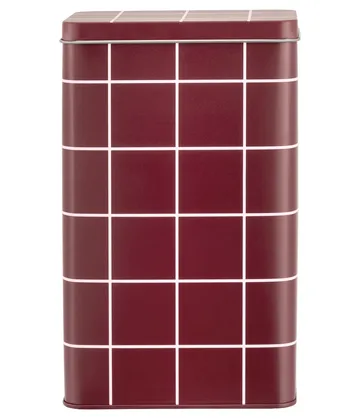 Checks & Stripes blikken koffiebus - Brown-pink, 12x8x20 cm - Muurla
