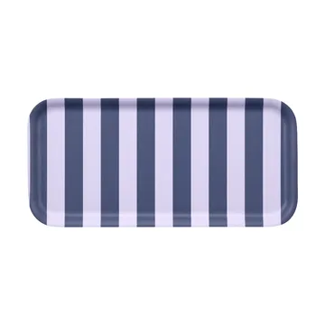 Checks & Stripes dienblad 13x27 cm - Lilac-blue - Muurla
