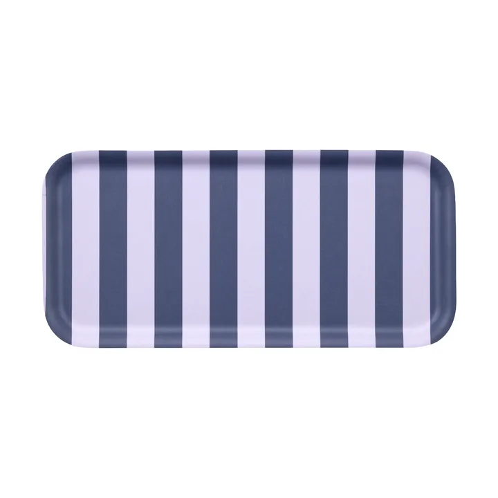 Checks & Stripes dienblad 13x27 cm - Lilac-blue - Muurla