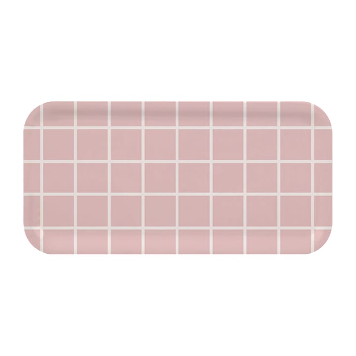 Checks & Stripes dienblad 13x27 cm - Roze-wit - Muurla