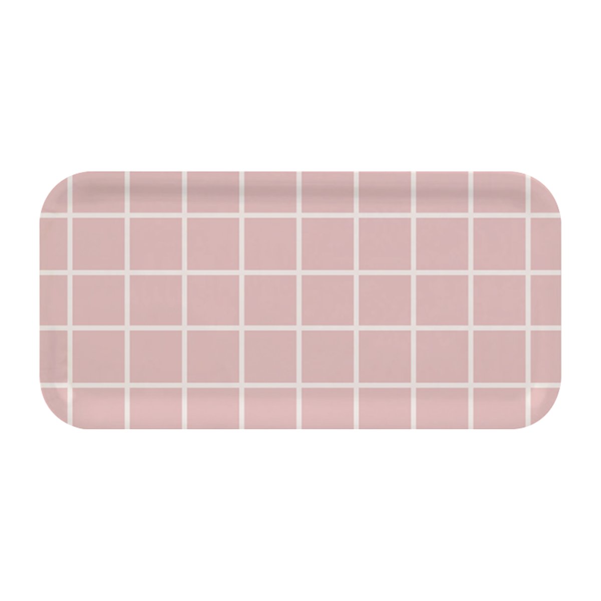 Muurla Checks & Stripes dienblad 13x27 cm Roze-wit | Scandinavisch Interieur | Dienbladen | Roze