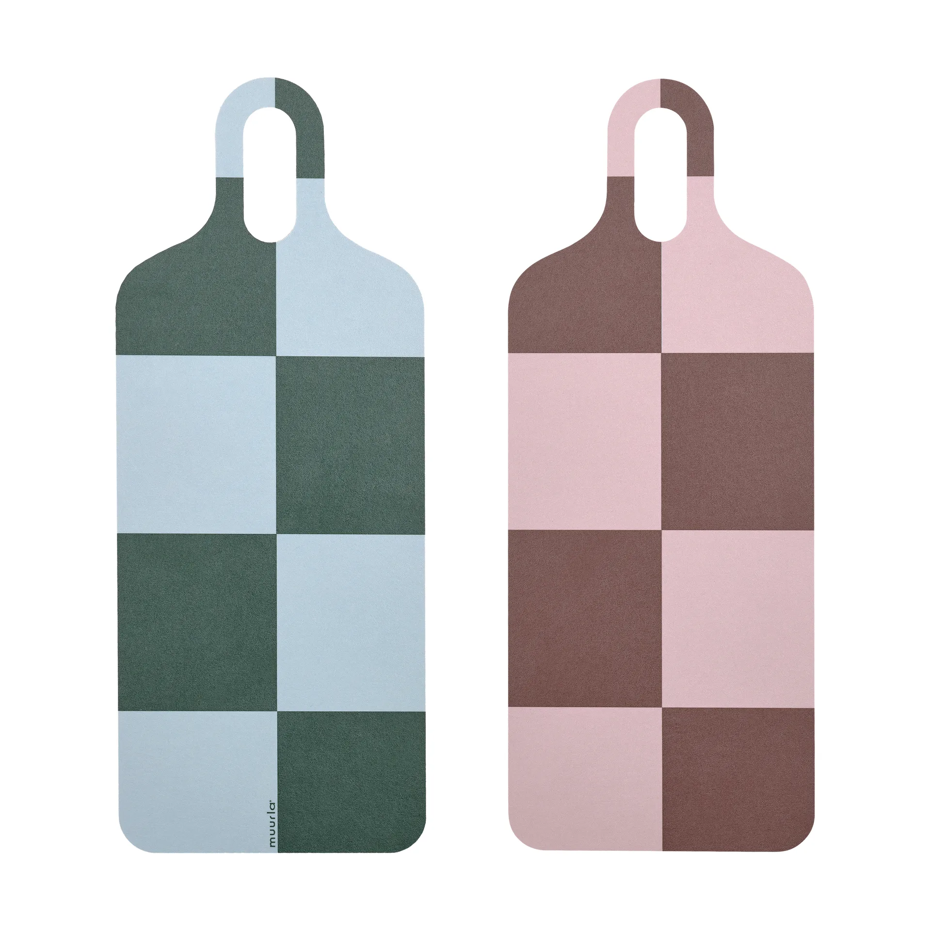 Checks & Stripes dienblad 13x33 cm, Brown-pink-green Muurla