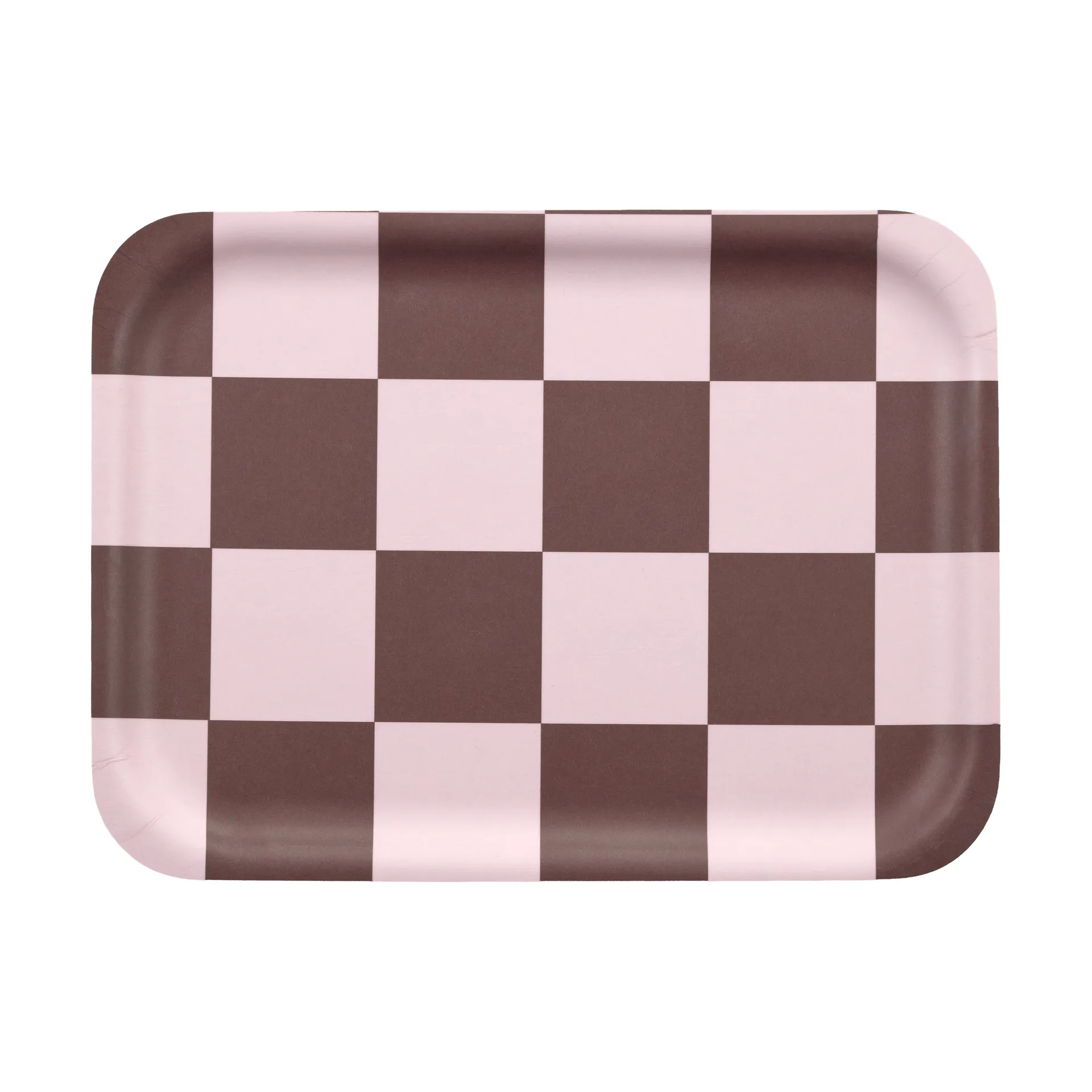 Checks & Stripes dienblad 20x27 cm, Brown-pink Muurla
