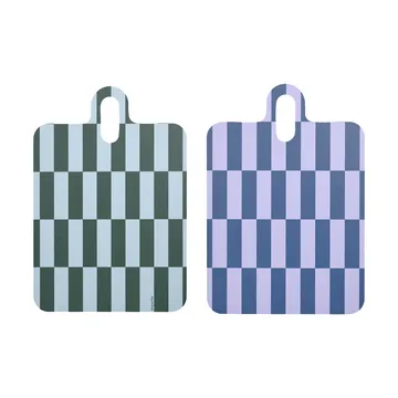 Checks & Stripes dienblad 21x31 cm - Lilac-blue-green - Muurla