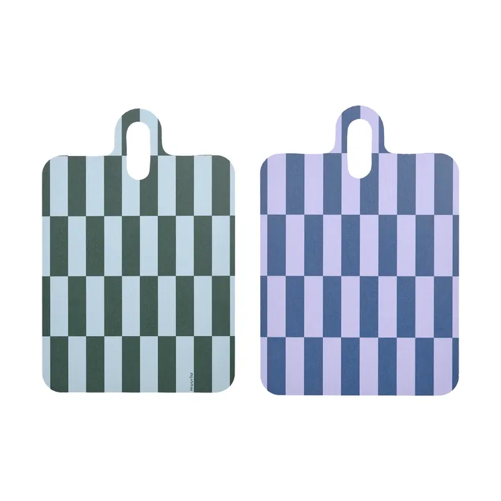 Checks & Stripes dienblad 21x31 cm - Lilac-blue-green - Muurla