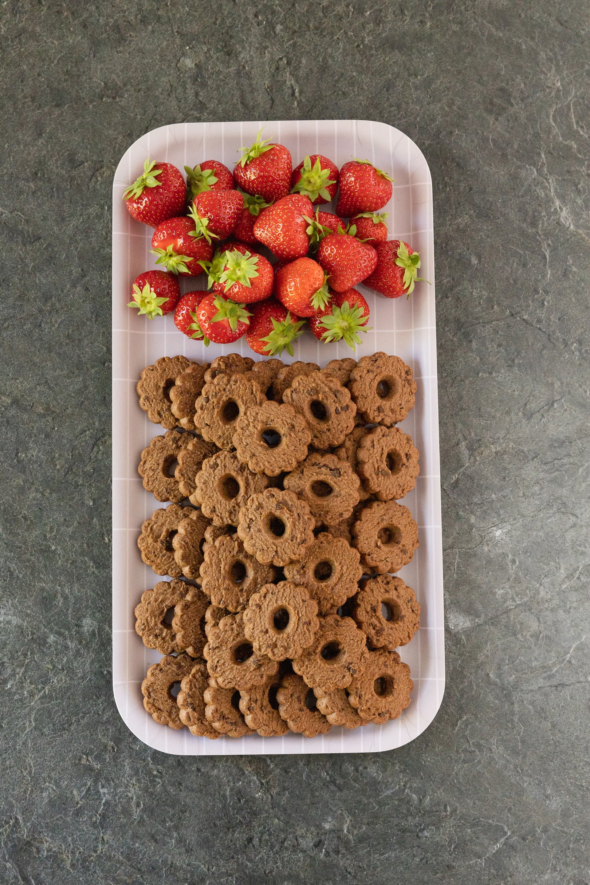 Checks & Stripes dienblad 22x43 cm, Beige-wit Muurla