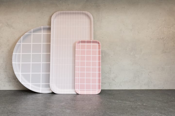 Checks & Stripes dienblad 22x43 cm, Beige-wit Muurla