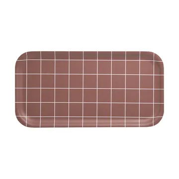 Checks & Stripes dienblad 22x43 cm - Bruin - Muurla