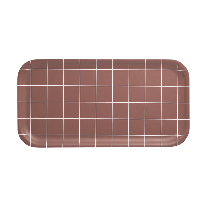 Checks & Stripes dienblad 22x43 cm - Bruin - Muurla