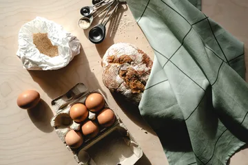 Checks & Stripes keukendoek 50x70 cm - Groen - Muurla