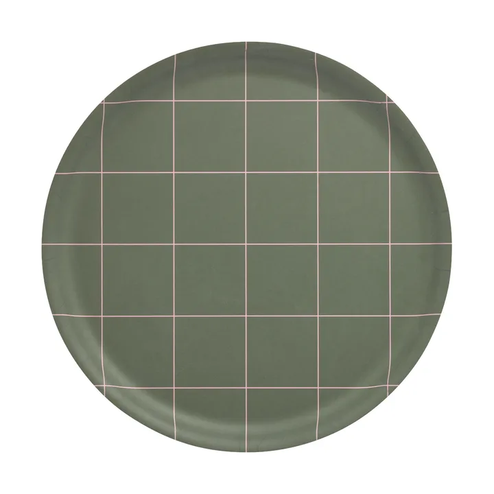 Checks & Stripes schaal Ø35 cm - Olijf - Muurla