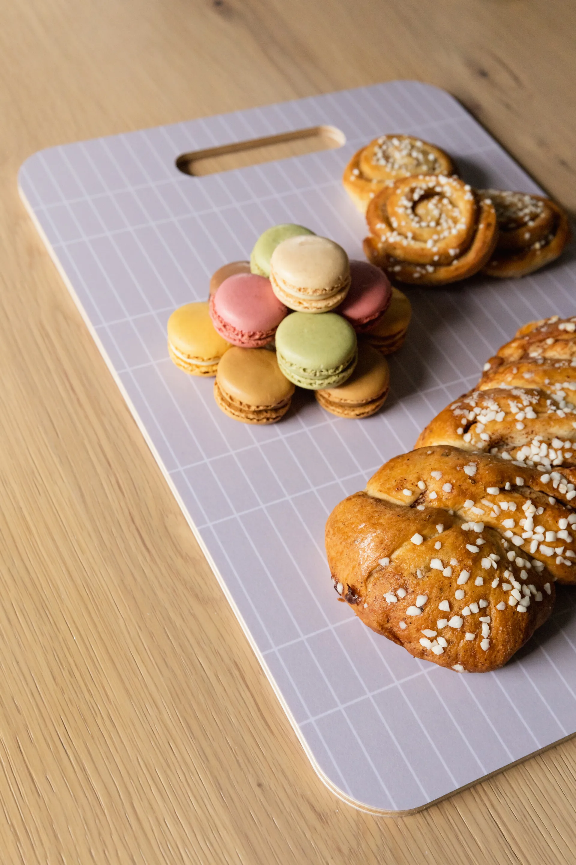 Checks & Stripes snijplank 30x44 cm, Beige Muurla