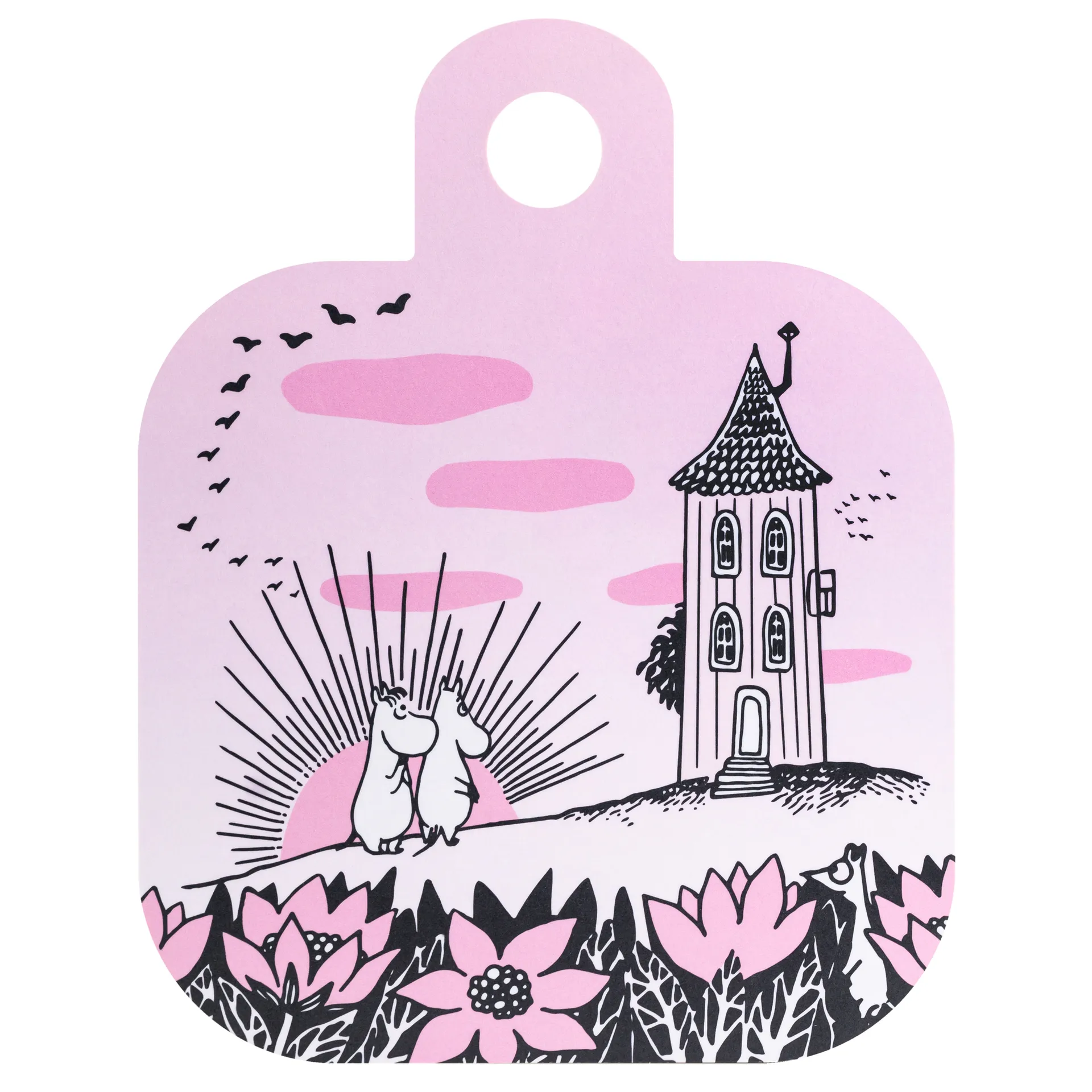 Chop & Serve Friendship dienblad 25x32 cm, Zwart-roze Muurla