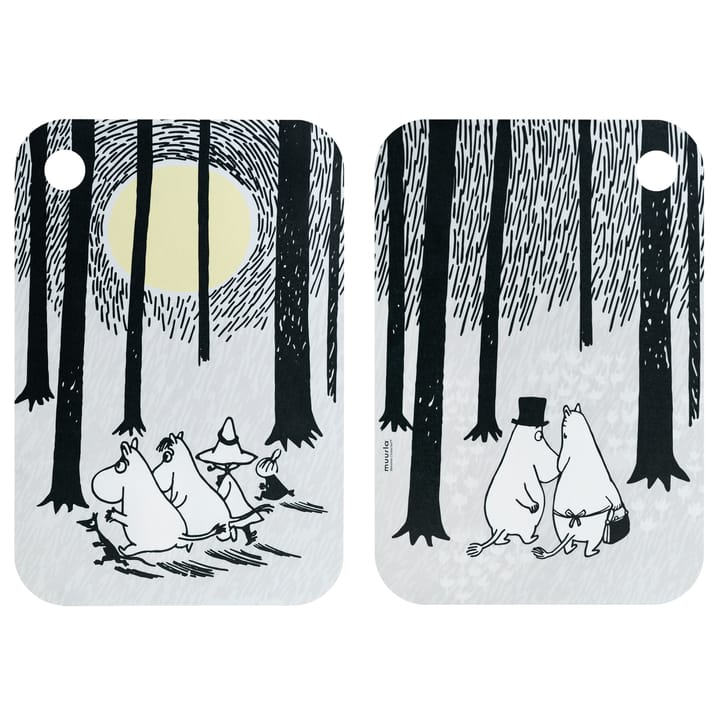 Chop & Serve In the Woods dienblad 21x31 cm - Wit-zwart - Muurla